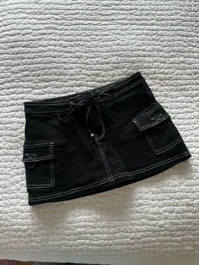 dELiA*s Black Skirt with White Stitching